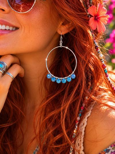 Apatite Hippie Hoops Earrings