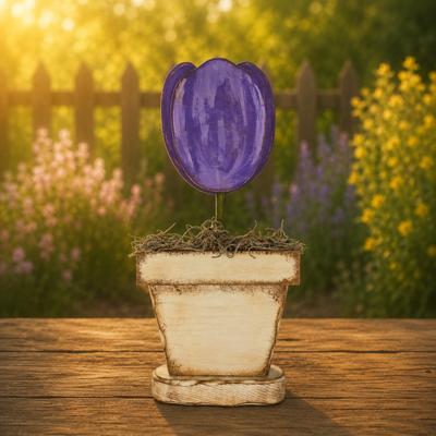 Wooden Tulip Pot Sitter