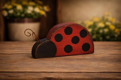 Weathered Lady Bug Shelf Sitter