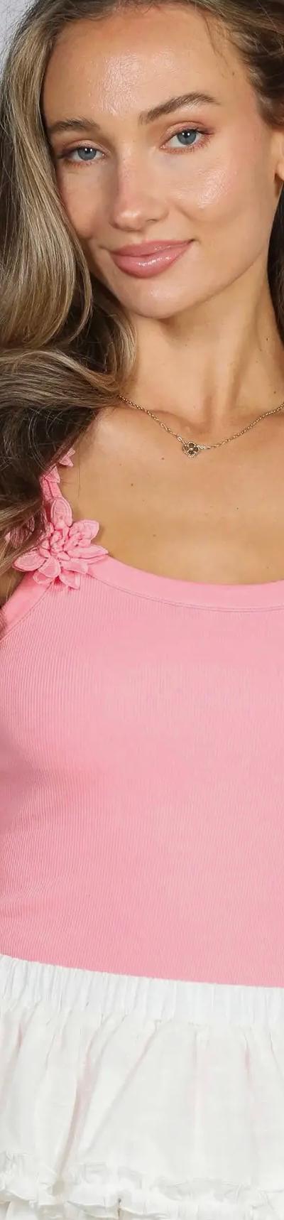 Sweet Flower Tank -- Pink