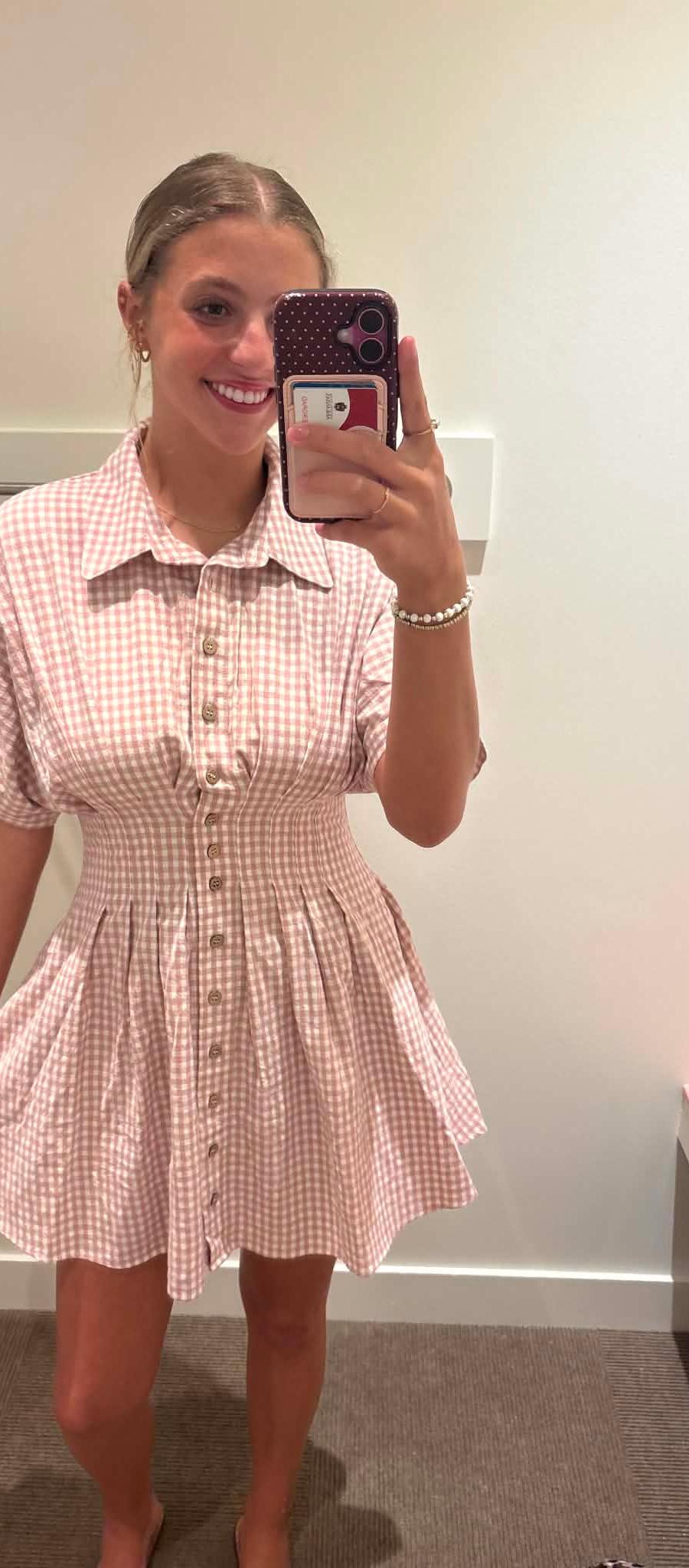 Gingham Dress Blush