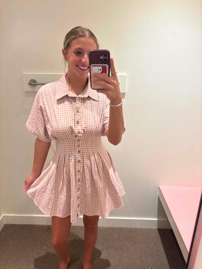 Gingham Dress Blush