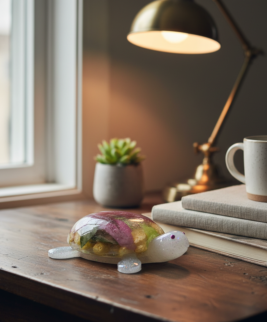 Solid Resin Crystal Turtle 