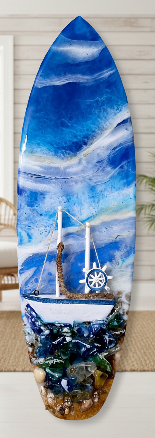 Wood Based Resin Coated Surfboard 