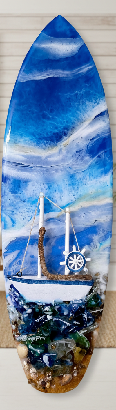 Wood Based Resin Coated Surfboard