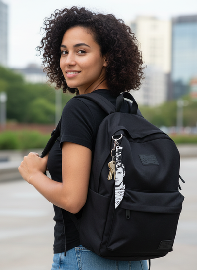 Superman backpack keychain.