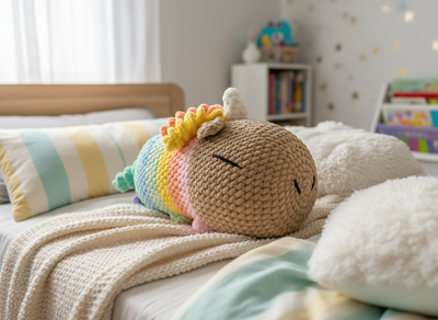 Handmade Crochet Rainbow Capybara