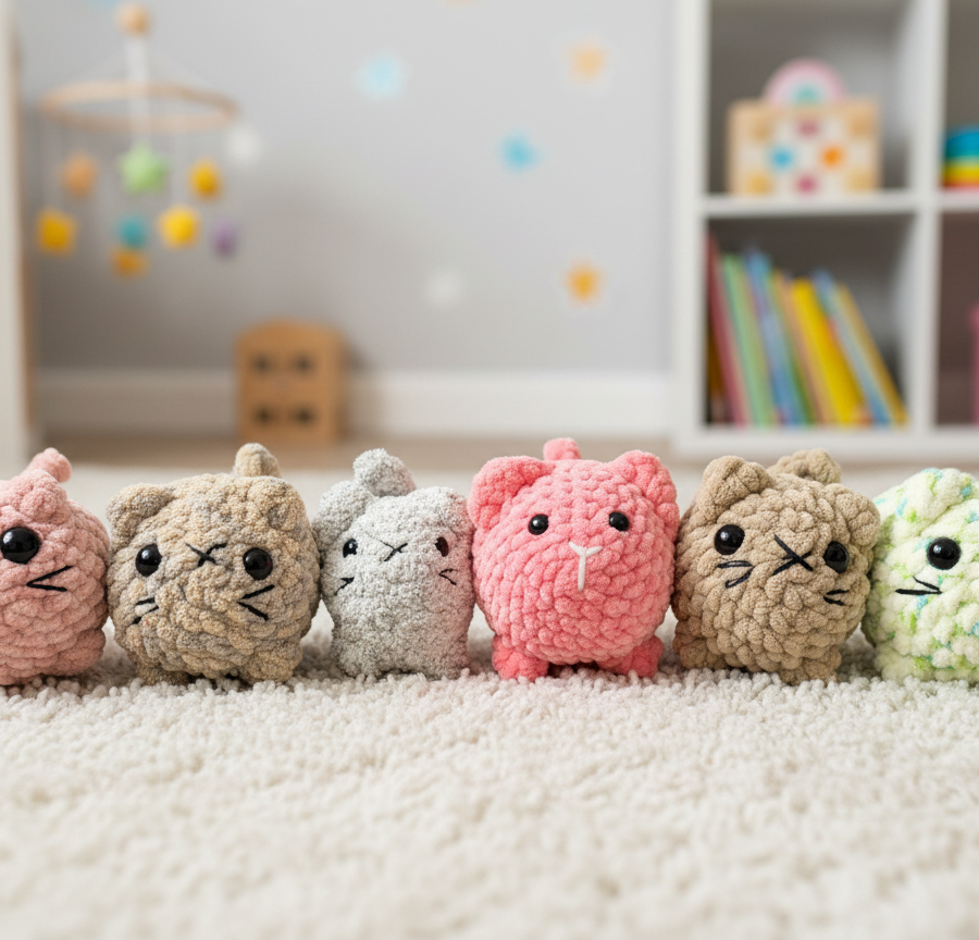 Handmade Crochet Small Loaf Cats