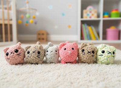 Handmade Crochet Small Loaf Cats