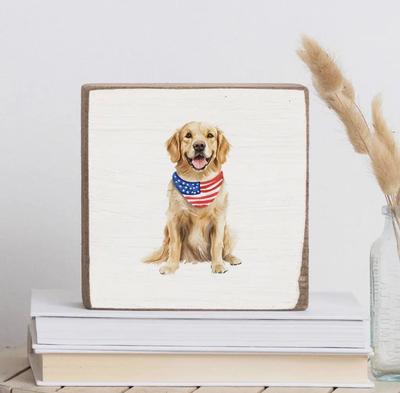Patriotic Pup Block Sign