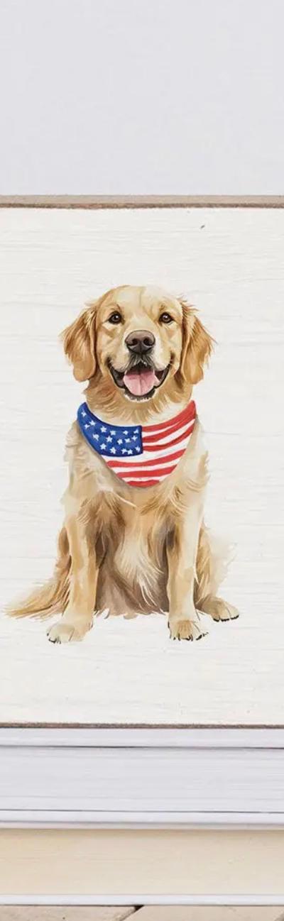 Patriotic Pup Block Sign