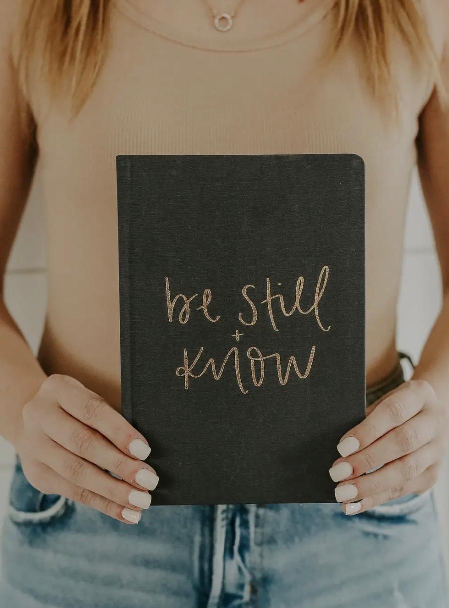 Be Still + Know Lined Fabric Journal