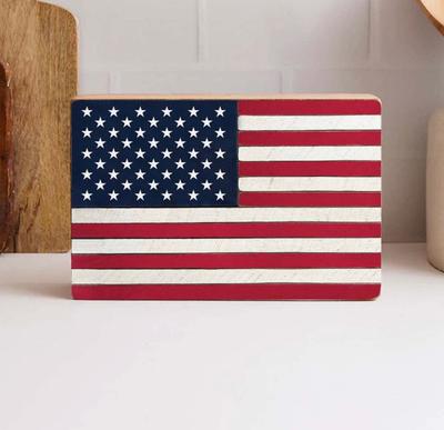 American Flag Block Sign