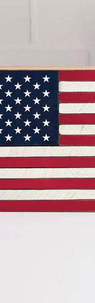 American Flag Block Sign