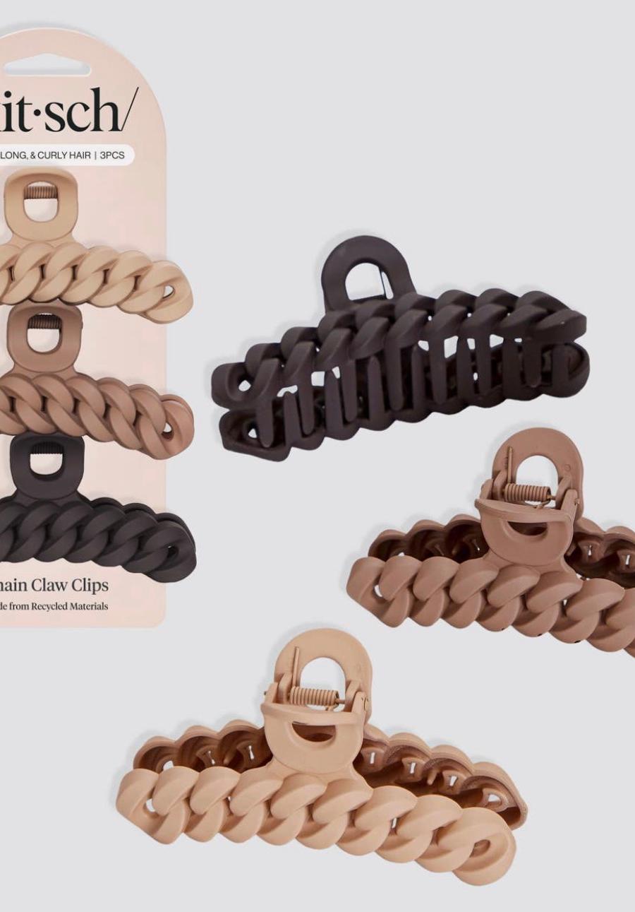 kitsch Eco-Friendly Chain Claw Clips 3pc