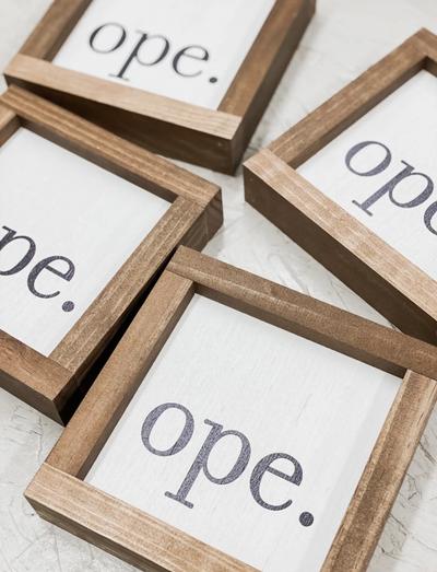 Ope. Midwest Wood Sign