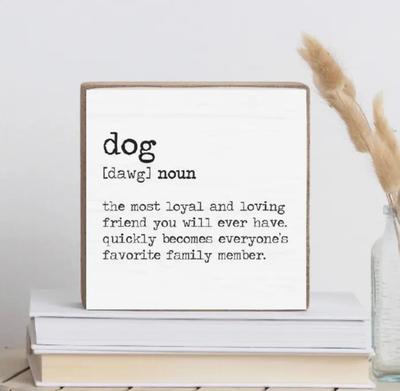 Dog Definition Block Sign