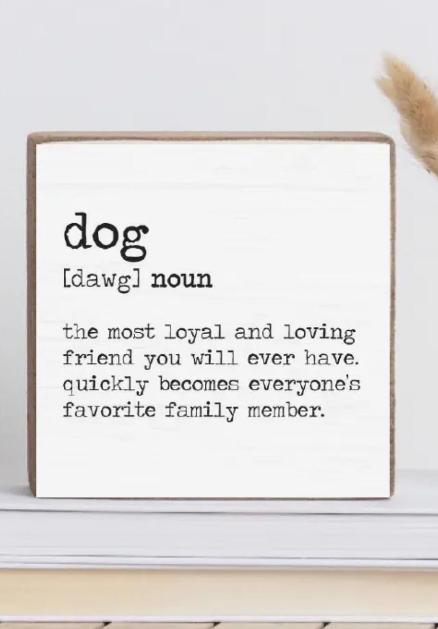 Dog Definition Block Sign