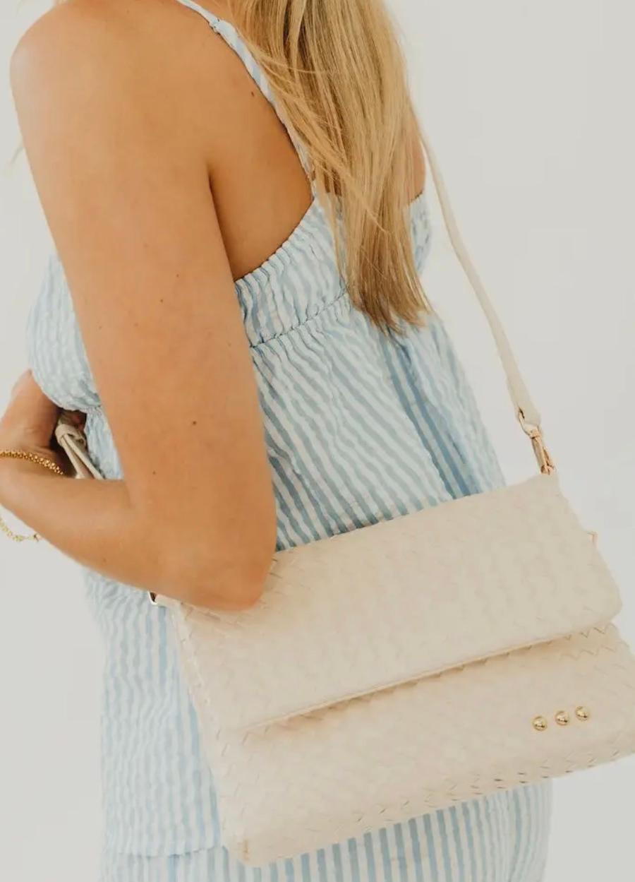 Wrenlee Woven Flap Crossbody Bag