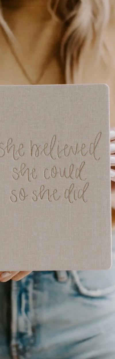 She Believed She Could So She Did Lined Fabric Journal