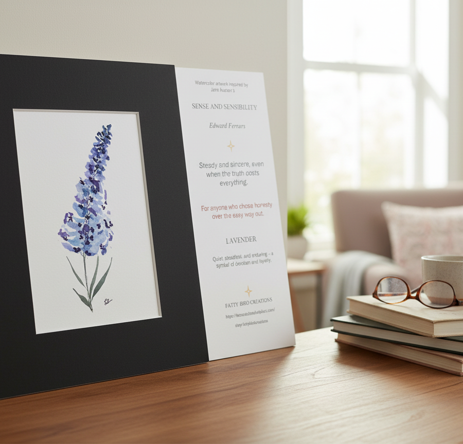 Watercolor Lavender- Sense and Sensibility Edward Ferrars
