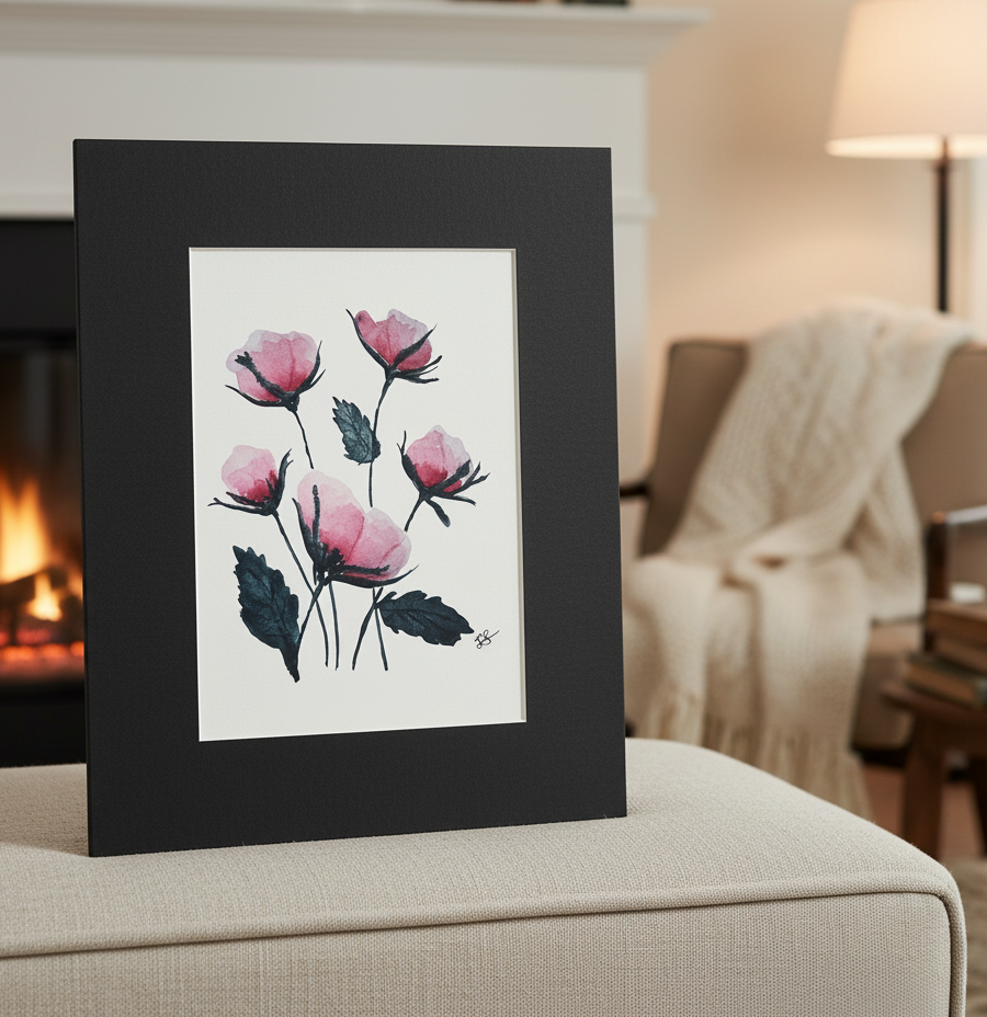 Watercolor Rose Print - Sense and Sensibility Marianne Dashwood