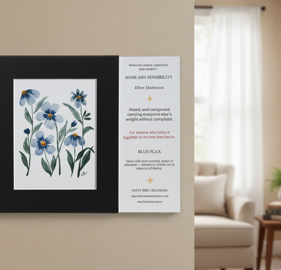 Watercolor Blue Flax Print - Elinor Dashwood