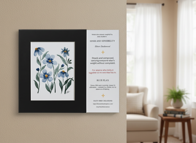 Watercolor Blue Flax Print - Elinor Dashwood