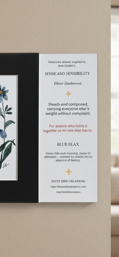 Watercolor Blue Flax Print - Elinor Dashwood