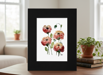 Watercolor Poppy Print - Sense and Sensibility Willoughby