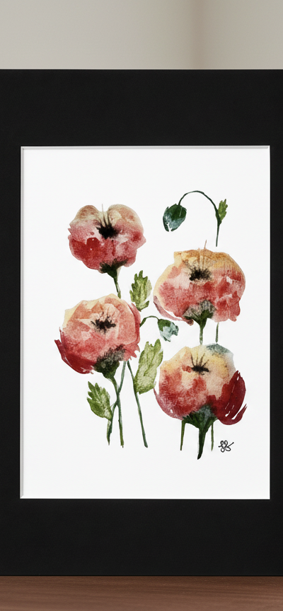 Watercolor Poppy Print - Sense and Sensibility Willoughby