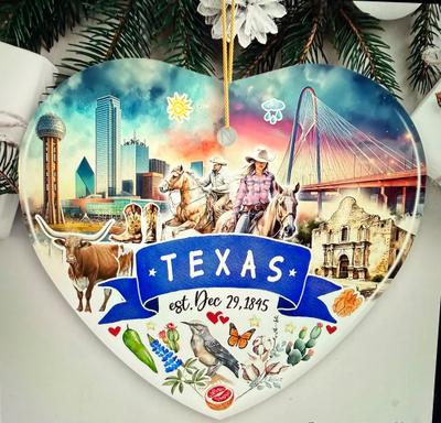 Artistic Texas State Themed Ornament