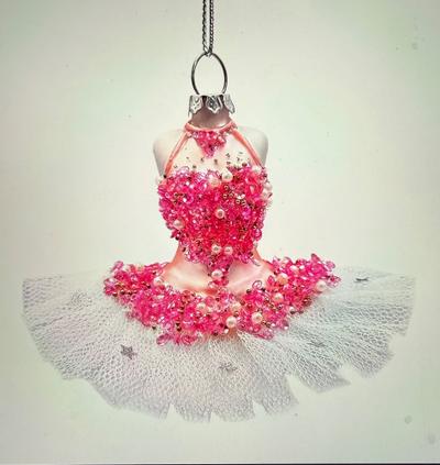 Classic Ballerina Dress Handcrafted Glass Ornament