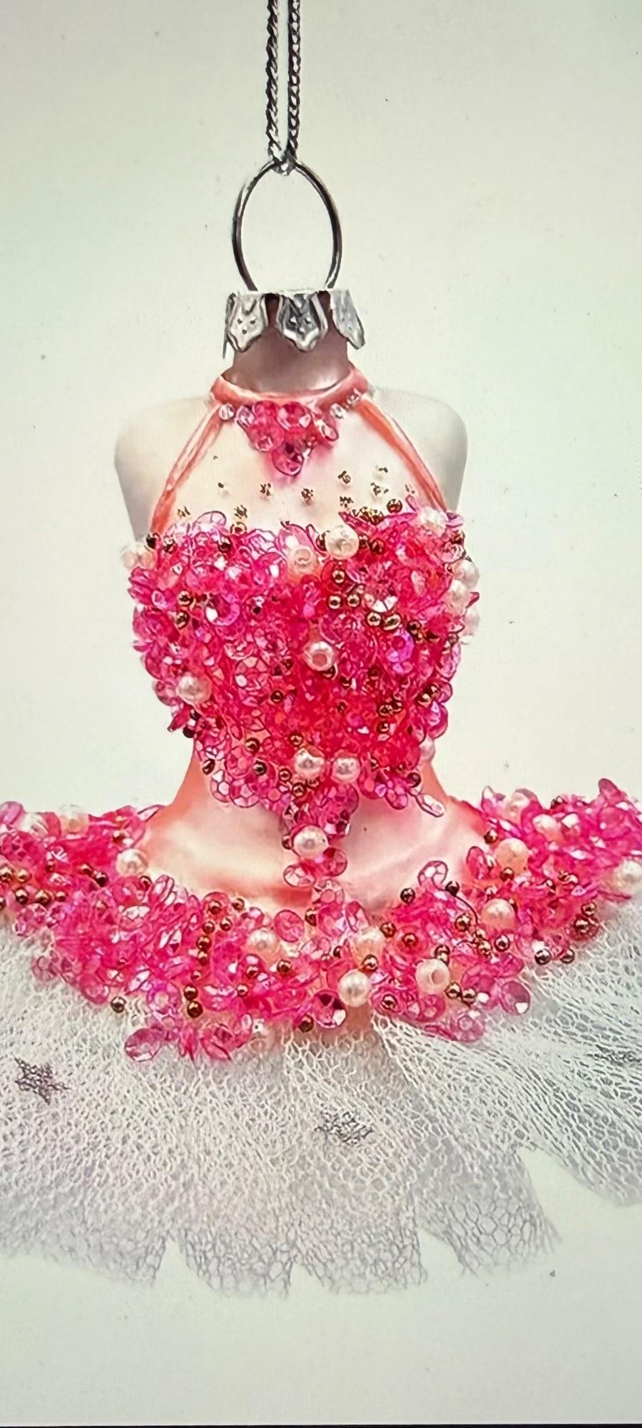 Classic Ballerina Dress Handcrafted Glass Ornament