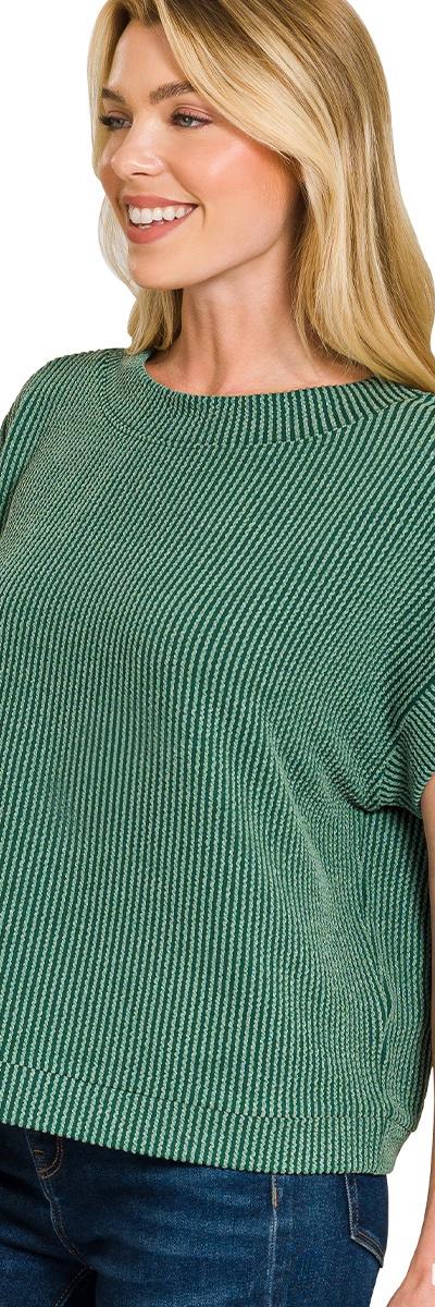 Hunter Waffle Knit Cap Sleeve Top