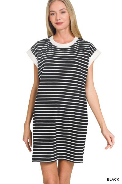 Midnight Stroll Striped Tee Dress