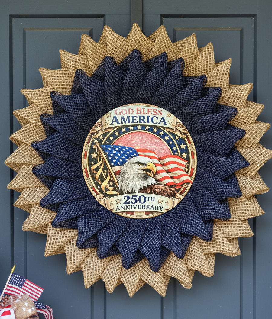Patriotic 250 year anniversary wreath
