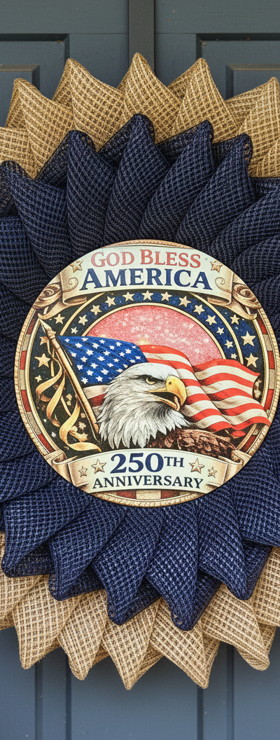 Patriotic 250 year anniversary wreath