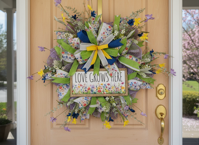 LAVENDER / LIME FLORAL WREATH