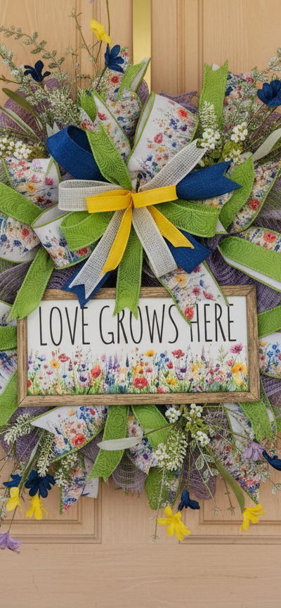 LAVENDER / LIME FLORAL WREATH