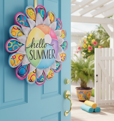HELLO SUMMER BEACHBALL WREATH