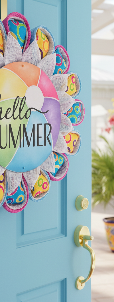 HELLO SUMMER BEACHBALL WREATH