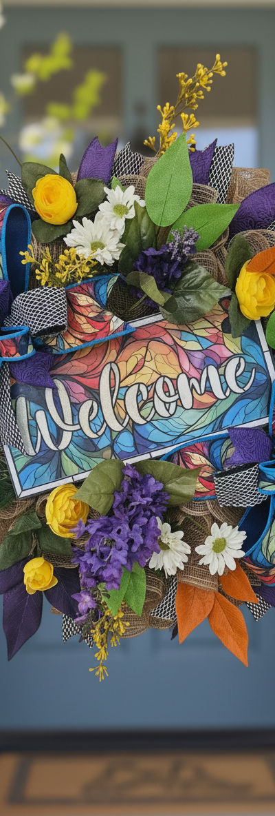 STAINED GLASS LOOK Wreath