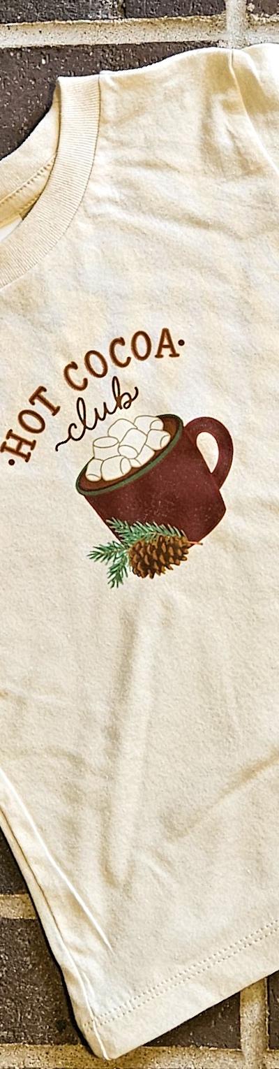 Hot Cocoa Club Toddler Tshirt-Cream