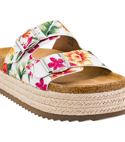 Corkys No Filter White Floral Sandals