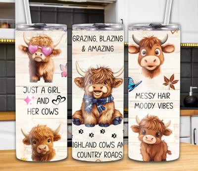 "Grazing, Blazing, & Amazing" 20oz Cow Tumbler