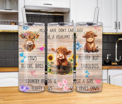 "Fluffy But Fabulous" 20oz Cow Tumbler