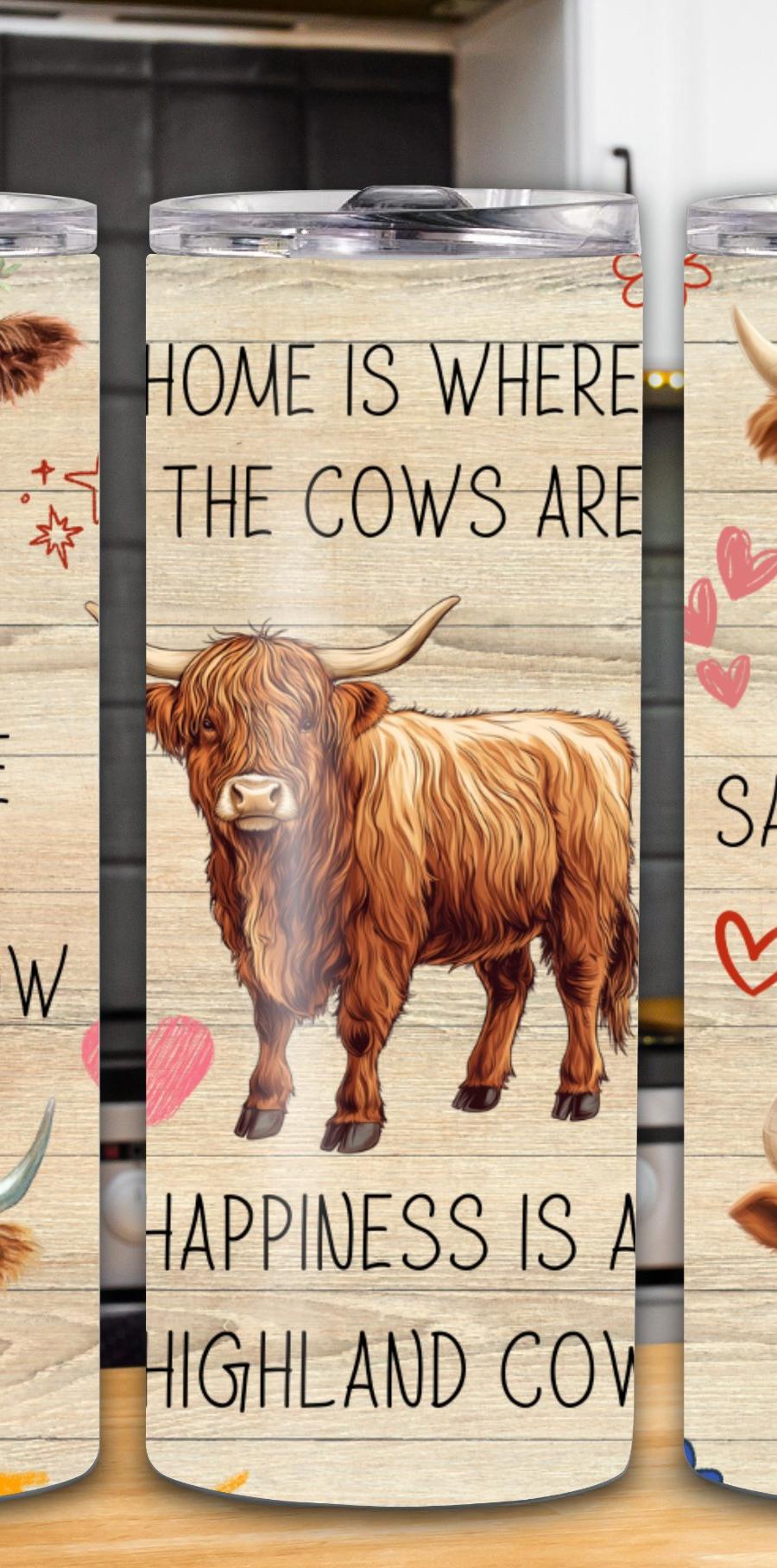 "Home Is Where The Cows Are" 20oz Cow Tumbler