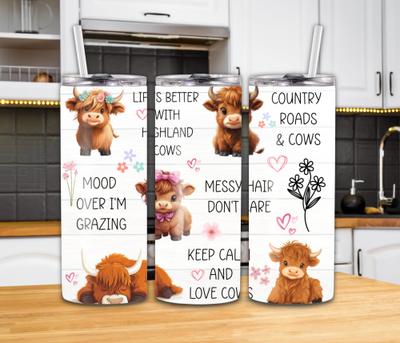 "Life's Better With Highland Cows" 20oz Tumbler
