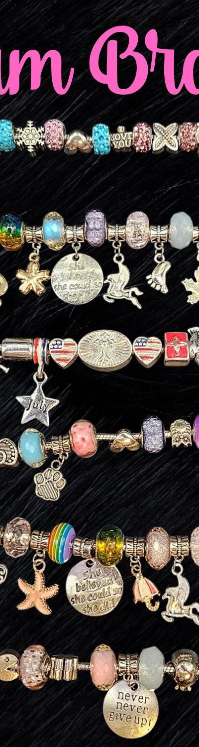 Adjustable Charm Bracelet with Decorative Charms - Stylish Handmade Jewelry for Women and girls